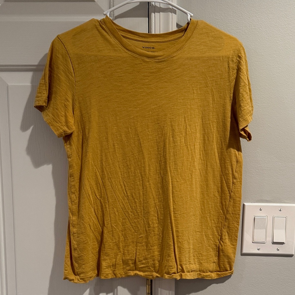Vince Golden T-Shirt. Size Small but boxy. Well loved but still in good shape.